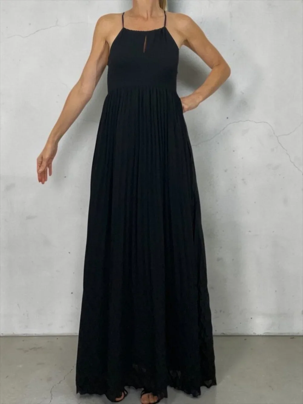 Abercrombie and Fitch Maxi Dress XS Black Halter Sleeveless